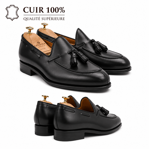 Mocassin a gland en cuir véritable, Qualité supérieure